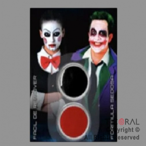 MAQUILLAJE ARTISTICO ROJO Y NEGRO (BLISTER X 2 UNID - 4 GR) (PACK X 3 BLISTERS)